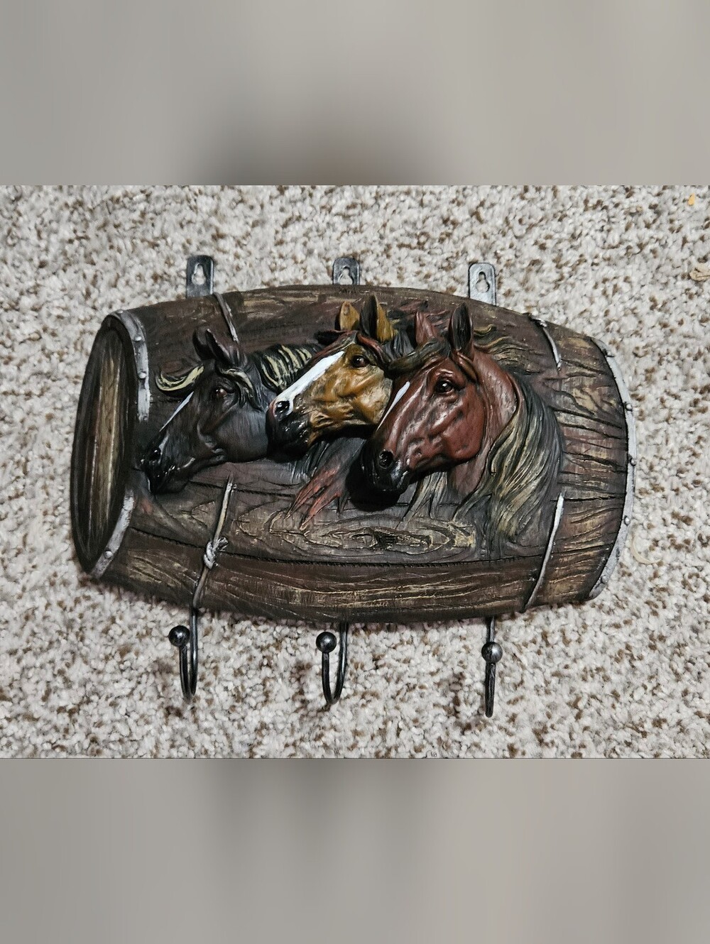 Horse Barrel Metal Wall Hooks